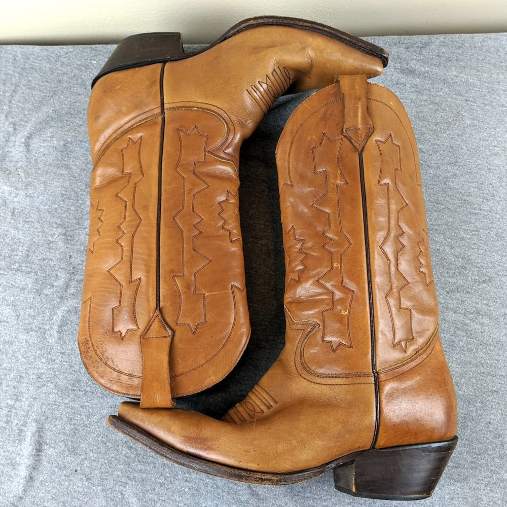 Vintage custom Maraschino leather cowboy boots 9